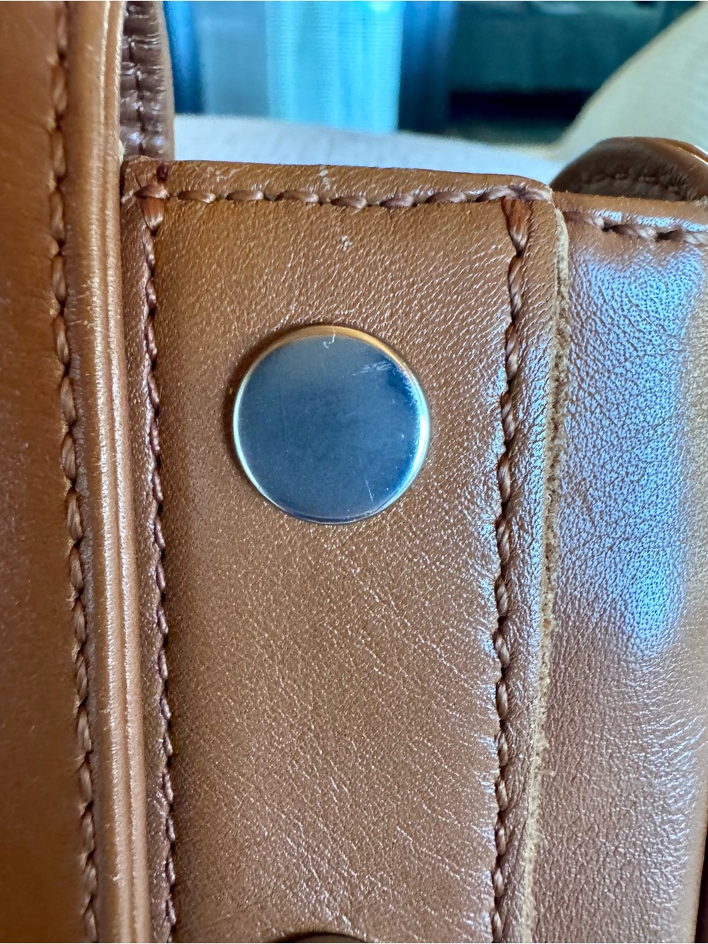 Hammitt Kayce saddle bag crossbody in cognac brown with silver - Picture 7 of 15